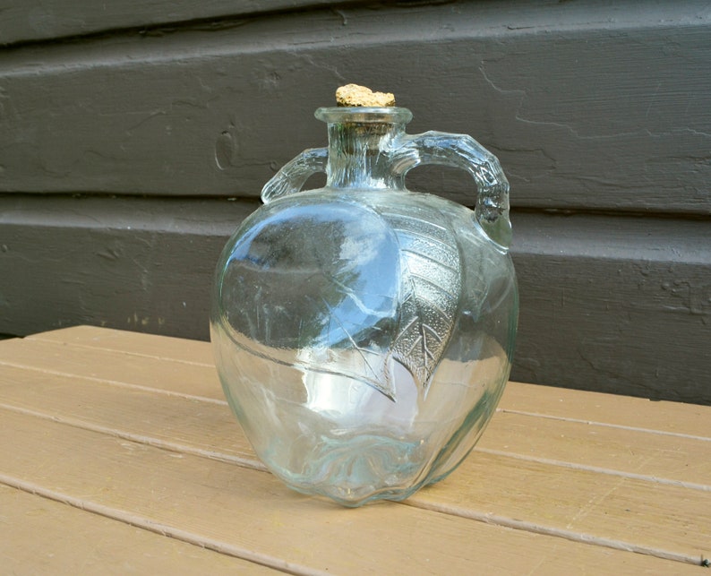Apple Jug Vintage Glass Apple Cider Vinegar Jug Apple Jar Etsy