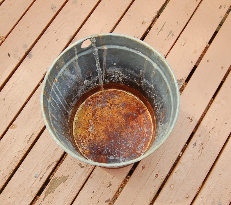 Galvanized Sap Bucket Vintage 3 Gallon Sap Pail Tall Rusty Etsy