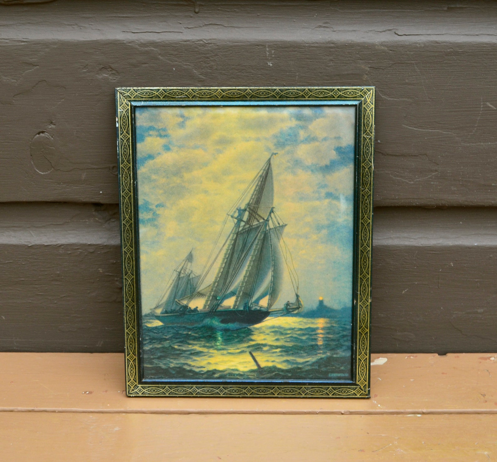 Framed Sailboat Print Vintage James G Tyler Print Coastal Etsy