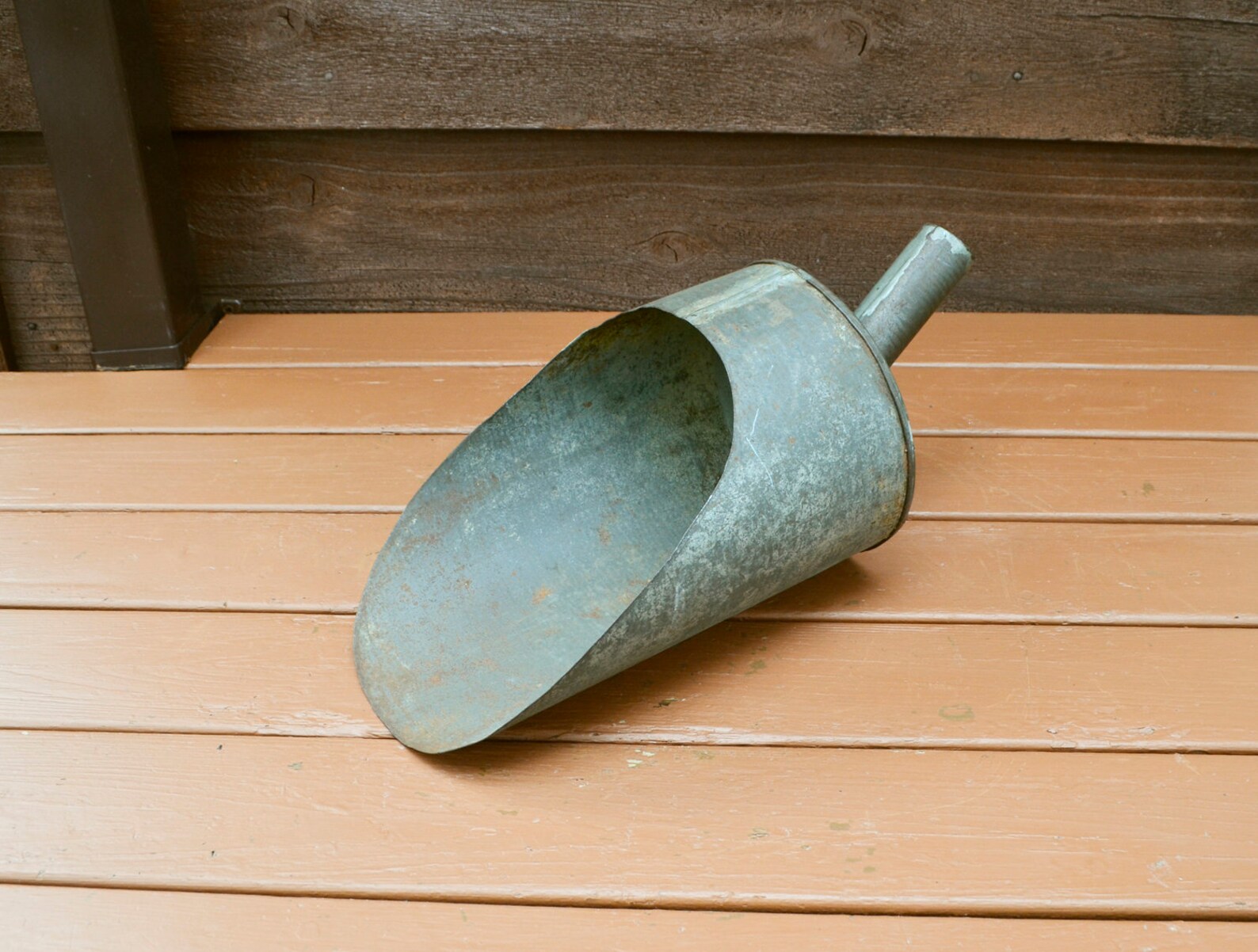 Rustic Tin Scoop Old Grain Scoop Farm Feed Scoop Etsy