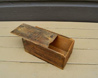 Antique Vanilla Box, Vanilla Extract Crate Box, Old Slide Top Box