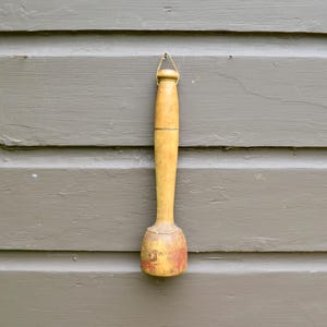 Wood Masher, Antique Large Masher, Wooden Kitchen Masher, Carved Wooden Masher