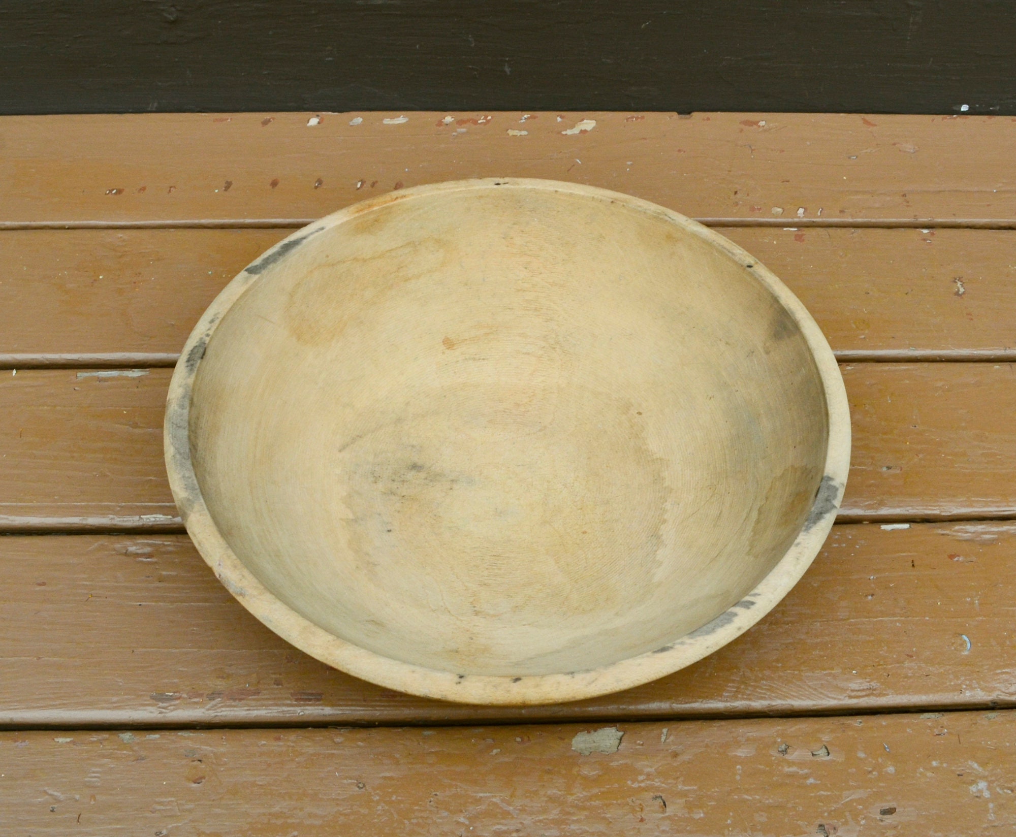 Wooden Bowl Munising Round Wooden Bowl Vintage Seasoned Wood Etsy