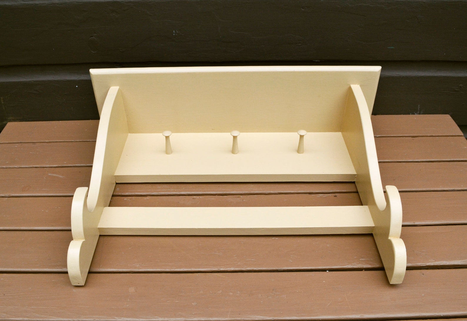 Estante de pared con clavijas estante de pared de madera | Etsy