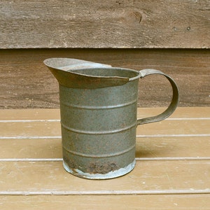 Tin Measuring Cup, Antique Measuring Cup, Vintage Tinware Measuring Cup