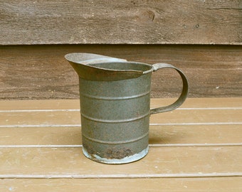 Tin Measuring Cup, Antique Measuring Cup, Vintage Tinware Measuring Cup