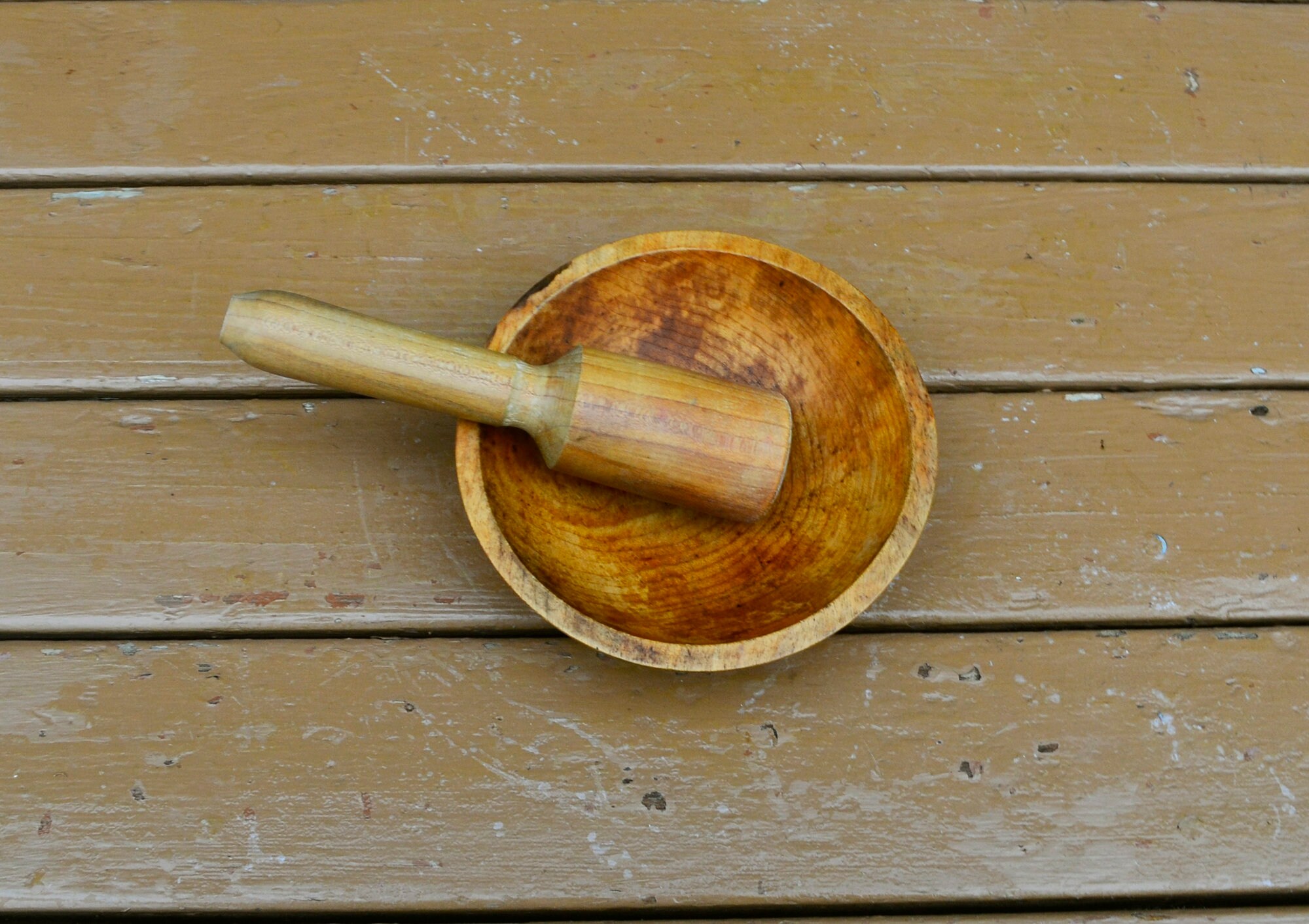 Wooden Mashing Bowl & Masher Vintage Maple Wooden Bowl Etsy