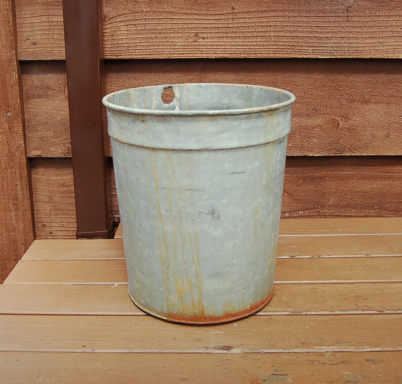 Galvanized Sap Bucket Vintage 3 Gallon Sap Pail Tall Rusty Etsy
