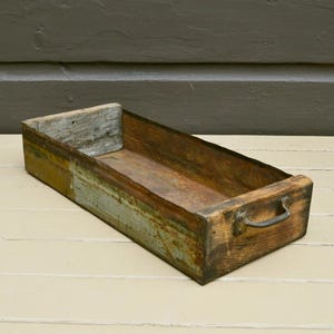 Drawer Box, Vintage Wood and Metal Drawer, Hardware Shop Drawer
