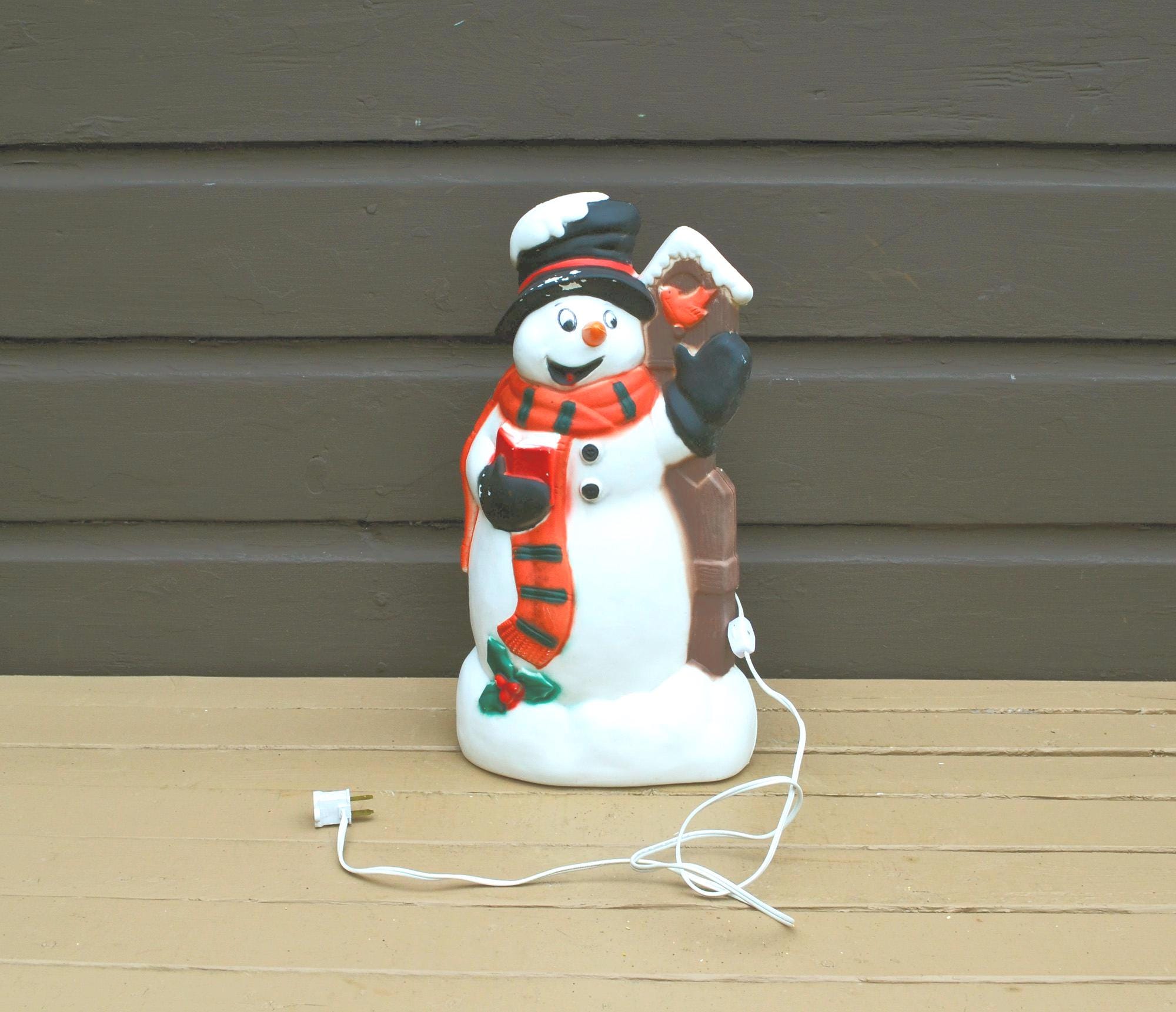 Vintage Plastic Snowman Light - Etsy
