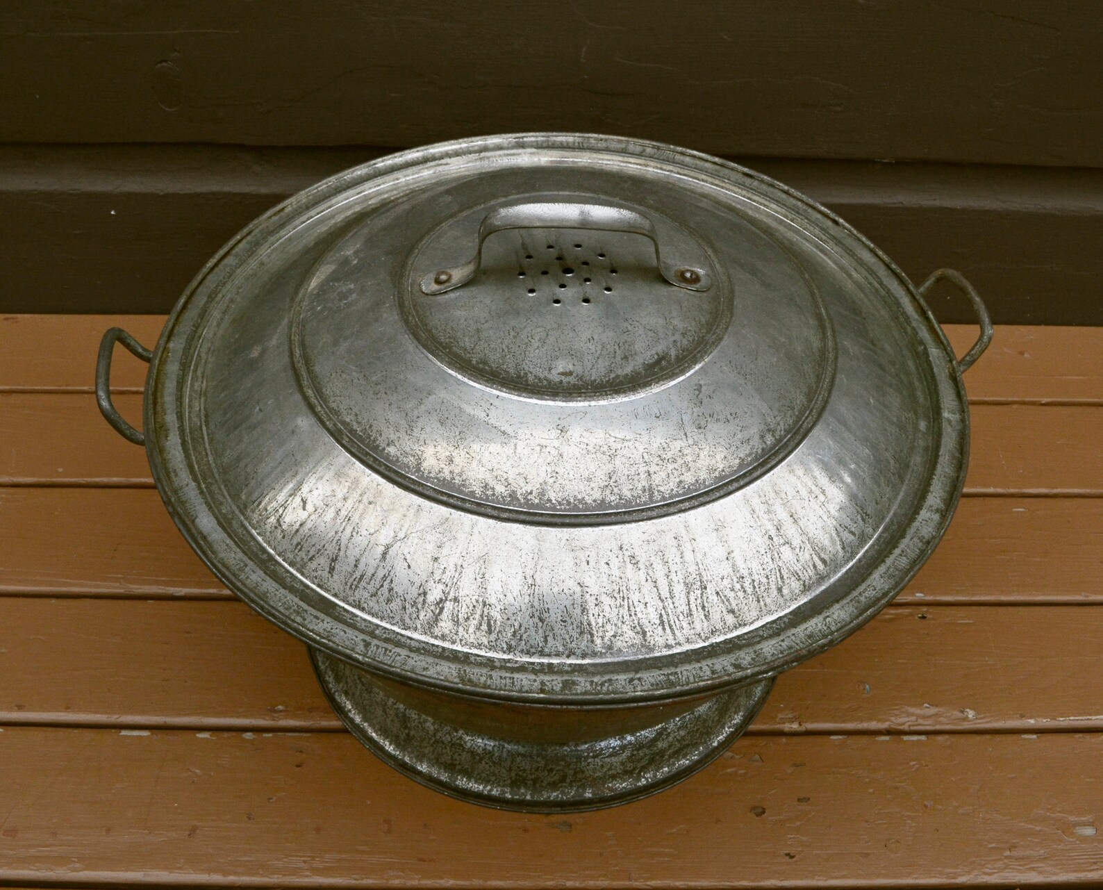 Tin Dough Bowl Antique Dough Rising Bowl Large Covered Bread Etsy