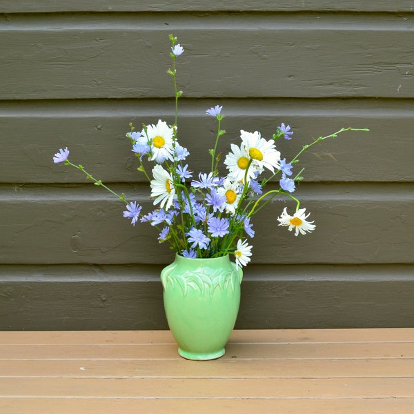 Green Vase, Vintage Green Pottery Vase, McCoy Pottery Planter