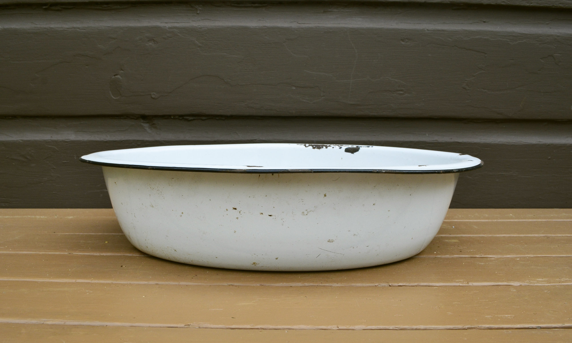 Rustic White Enamel Oval Basin Vintage Enamel Tub Planter Etsy