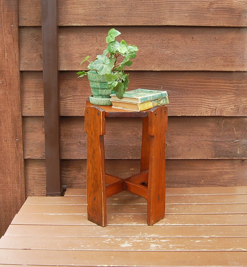 Old Plant Stand Vintage Wooden Table Wood Image 0