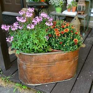 Large Copper Boiler, Antique Canning Tub, Holey Copper Kindling Box