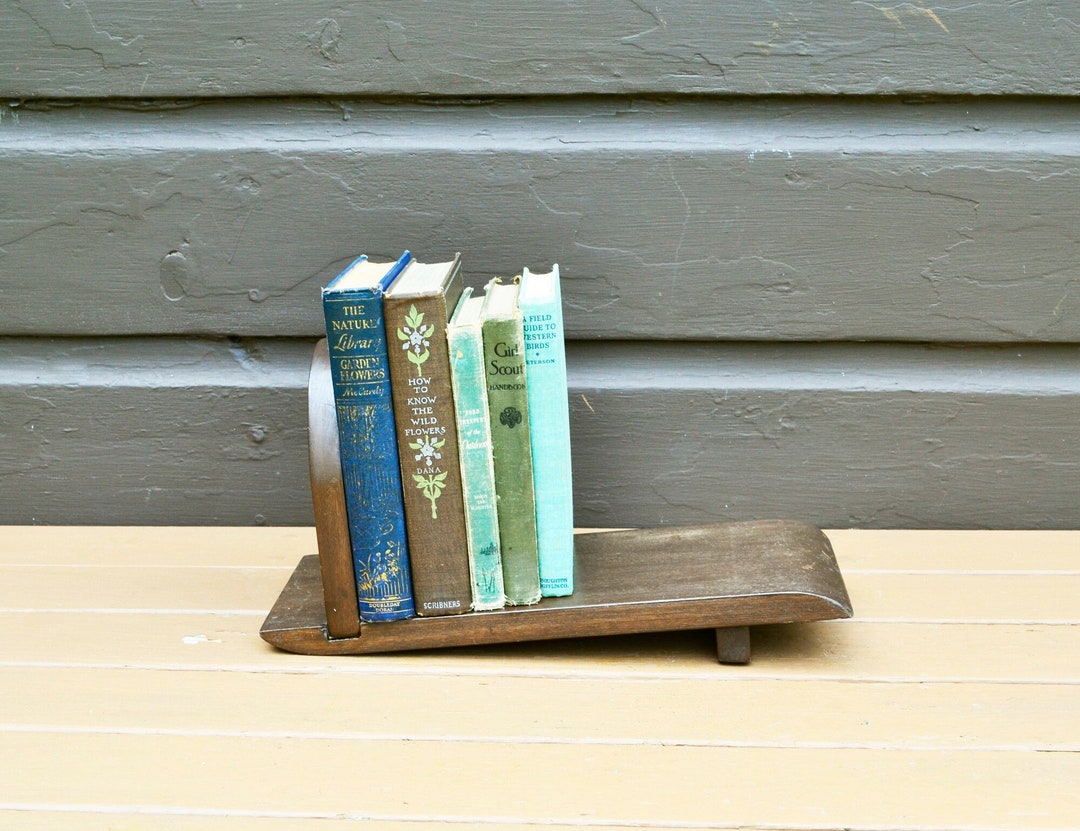 Wood Book Holder Vintage Angled Book Cradle Wooden Book Etsy