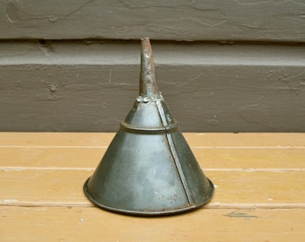 Rustic Tin Funnel, Vintage Tin Funnel, Kitchen Funnel