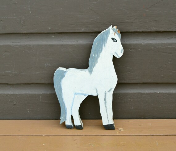 Caballo de arte popular estaca de jardin vintage caballo de madera pintado primitivo Etsy Mexico