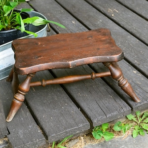 Old Wooden Bench, Antique Rustic Stool, Primitive Stool, Cricket