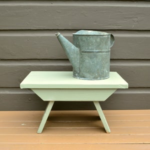 Large Wooden Bench, Old Vintage Wooden Stool, Bucket Bench