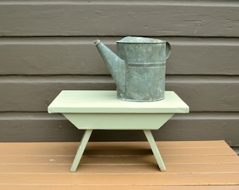 Large Wooden Bench, Old Vintage Wooden Stool, Bucket Bench