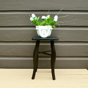 Wood Plant Stand, Vintage Small Table, Wood Stand Table, Tabouret Stand