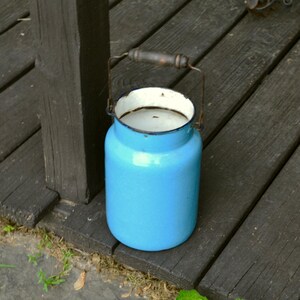 Blue Enamel Milk Can - Etsy