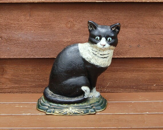 Iron Cat Doorstop Vintage Cast Iron Cat Black Cat Etsy