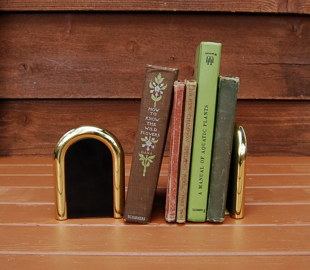Baldwin Brass Bookends Heavy Cast Brass Bookends Modern Etsy