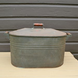 Tinware Canning Boiler, Vintage Covered Canning Boiler, Copper Bottom Canner