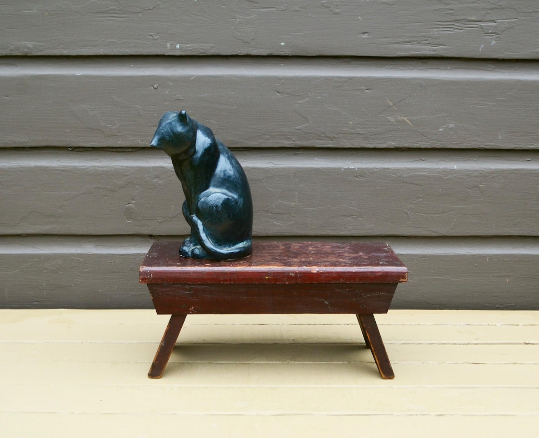 Antique Wooden Bench, Pine Cricket Bench, Primitive Foot Stool - Etsy