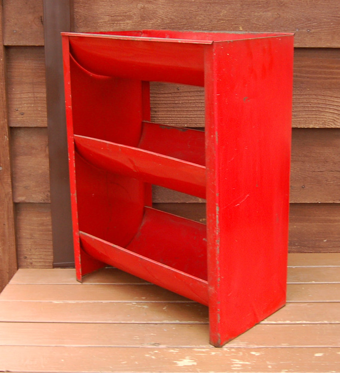 Antique Red Metal Vegetable Bin Pantry Veggie and Fruit Bin Etsy