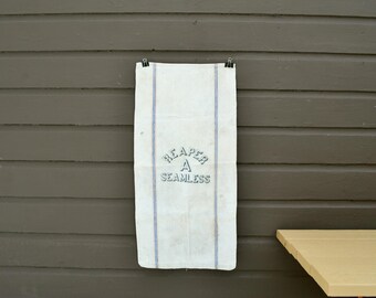 Grain Sack, Vintage Linen Grain Bag, Cotton Linen Seed Sack, Toweling