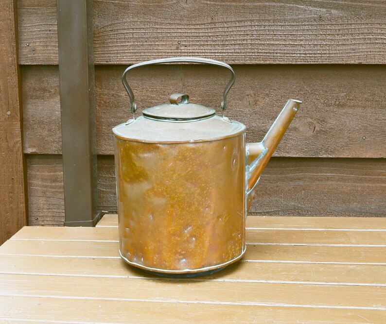 Copper Hot Water Jug Antique Hot Water Heating Kettle Wash Etsy