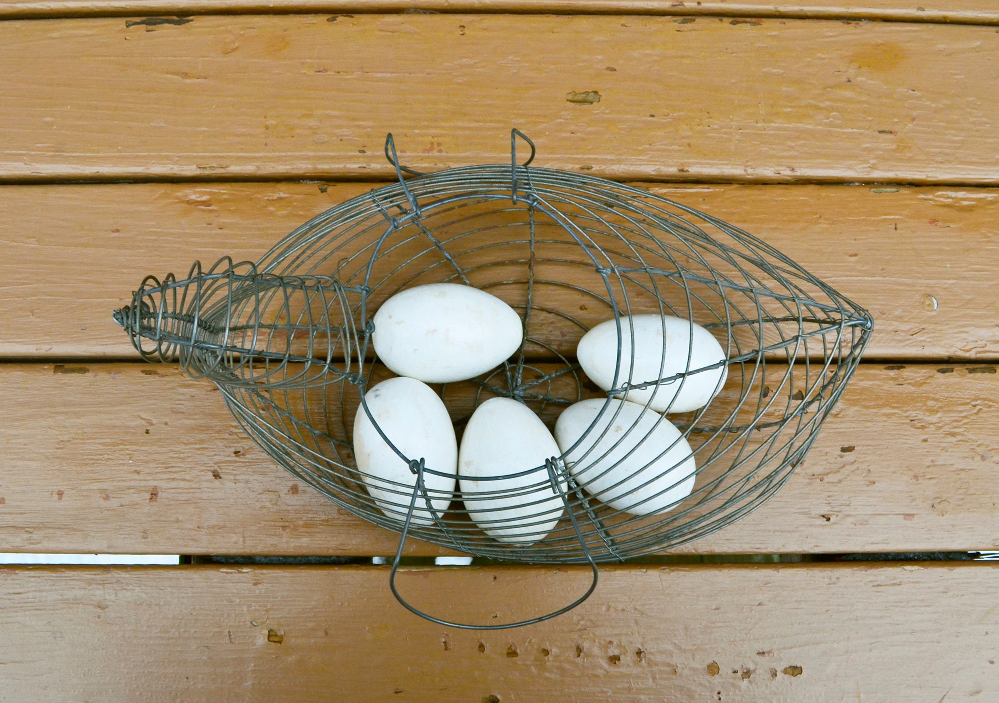 Wire Chicken Egg Basket Vintage Egg Gathering Basket Chicken Etsy