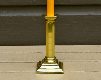 Baldwin Brass Candlestick, Single Vintage Brass Candle Holder