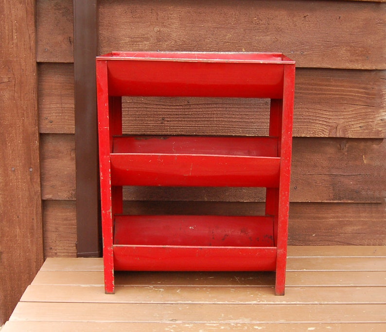 Antique Red Metal Vegetable Bin Pantry Veggie and Fruit Bin Etsy