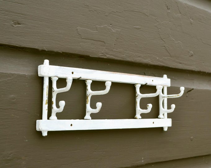 Small Folding Hook Rack, Antique Hook Rack, 4 Hook Rack, Wall Coat Rack ...