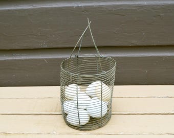 Wire Egg Basket, Vintage Wire Basket, Fine Wire Egg Basket