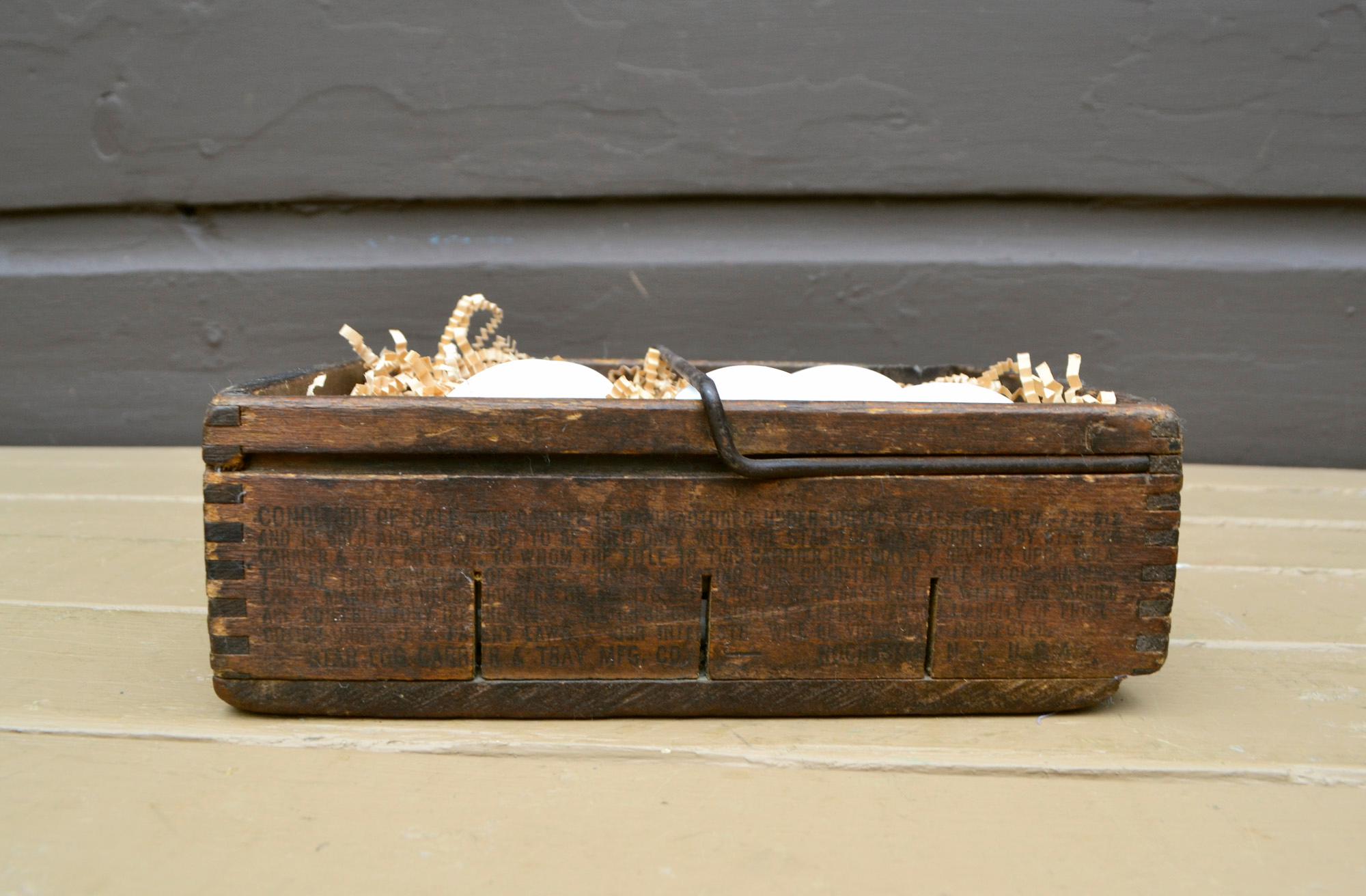 Wooden Egg Box, Antique Star Egg Carrier, Primitive Egg Delivery Crate ...