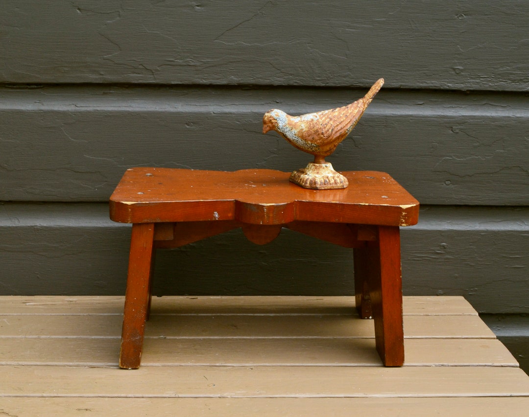 Antique Wooden Bench, Old Pine Farm Stool, Primitive Wood Bench - Etsy