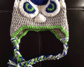 Seahawks Earflap Hat - Etsy