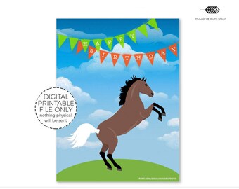 Pin the Tail on the Pony Birthday Party Game (Digital Download)