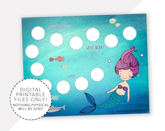 MERMAID REWARD CHART incentive chart mermaid under the sea potty training chart kids reward chart printable potty chart