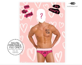 Juego personalizado para despedidas de soltera: "Ponle la ropa interior al galán" (descarga digital)