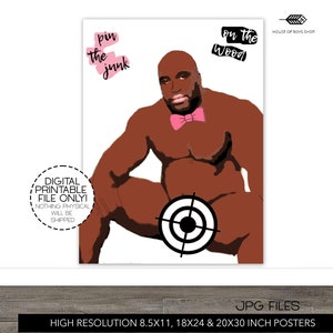 Barry Wood, Meme, Pin The Junk, Pin The Tail Game, Pin The Tail, Digital, Download, Printable, Bachelorette Party, Hens Party Game