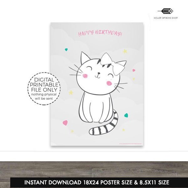 Printable Pin the Tail on the Cat Etsy