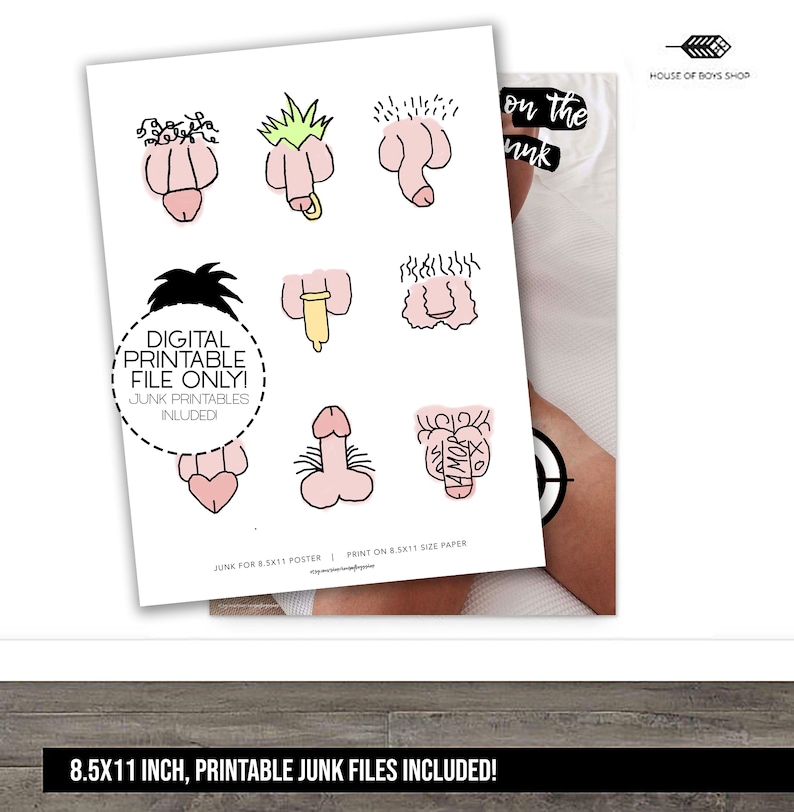 Pin the Junk on the Hunk Pin the Junk Pin the Tail Game - Etsy UK