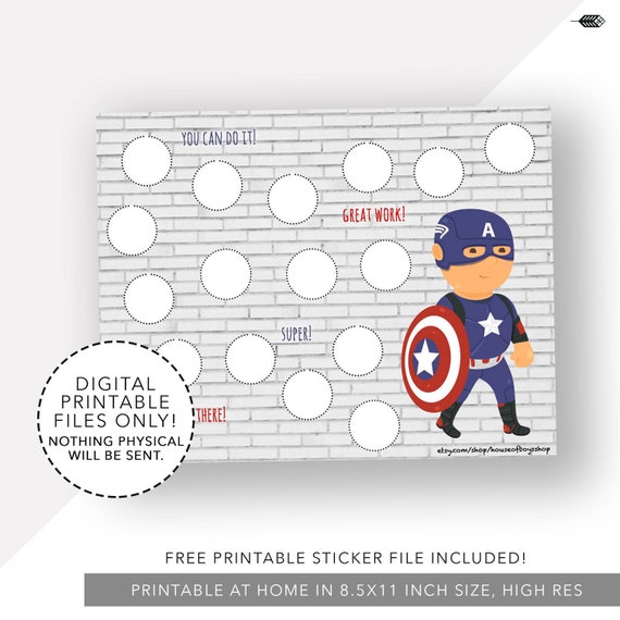 Free Printable Superhero Sticker Chart