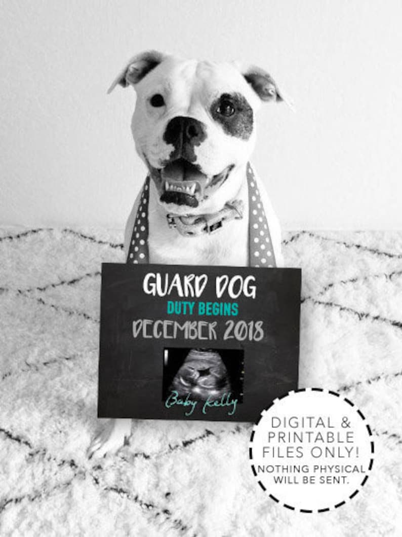 Guard Dog Baby Announcement Printable Digital File Etsy Canada